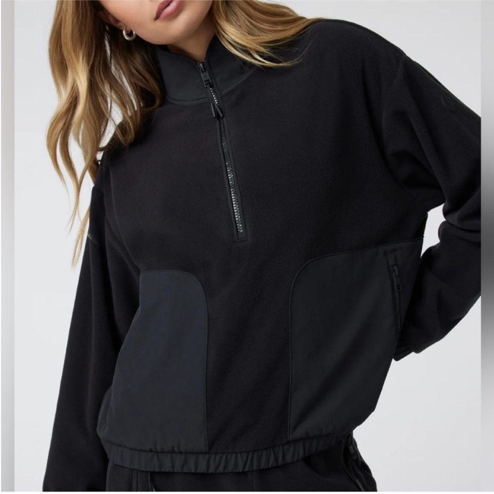 Vuori Aspen Half Zip Fleece Pullover Black size S